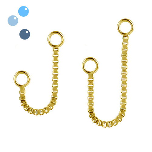 Цепочка-подвеска для пирсинга сталь Gold 1 мм фото 2
